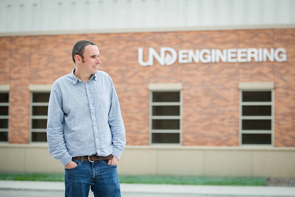 Brendan Blades at UND engineering building