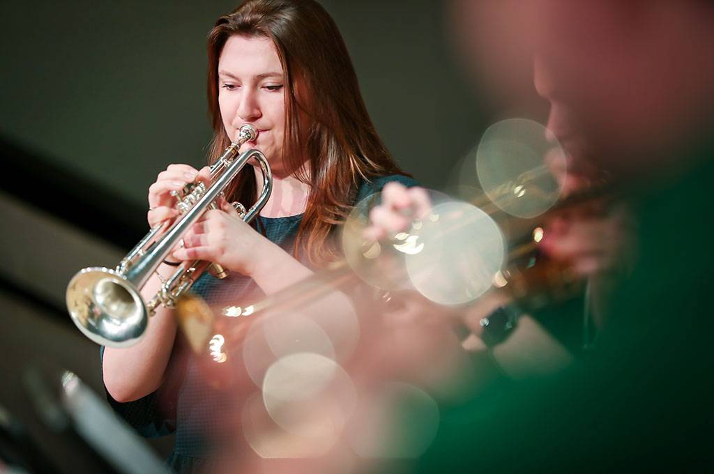 UND trumpet player Christiena Taralson